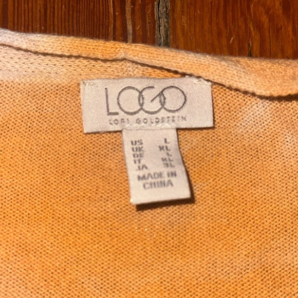 🍊 LOGO by Lori Goldstein Tie Dye Button Front Cardigan Size L - Picture 3 of 5